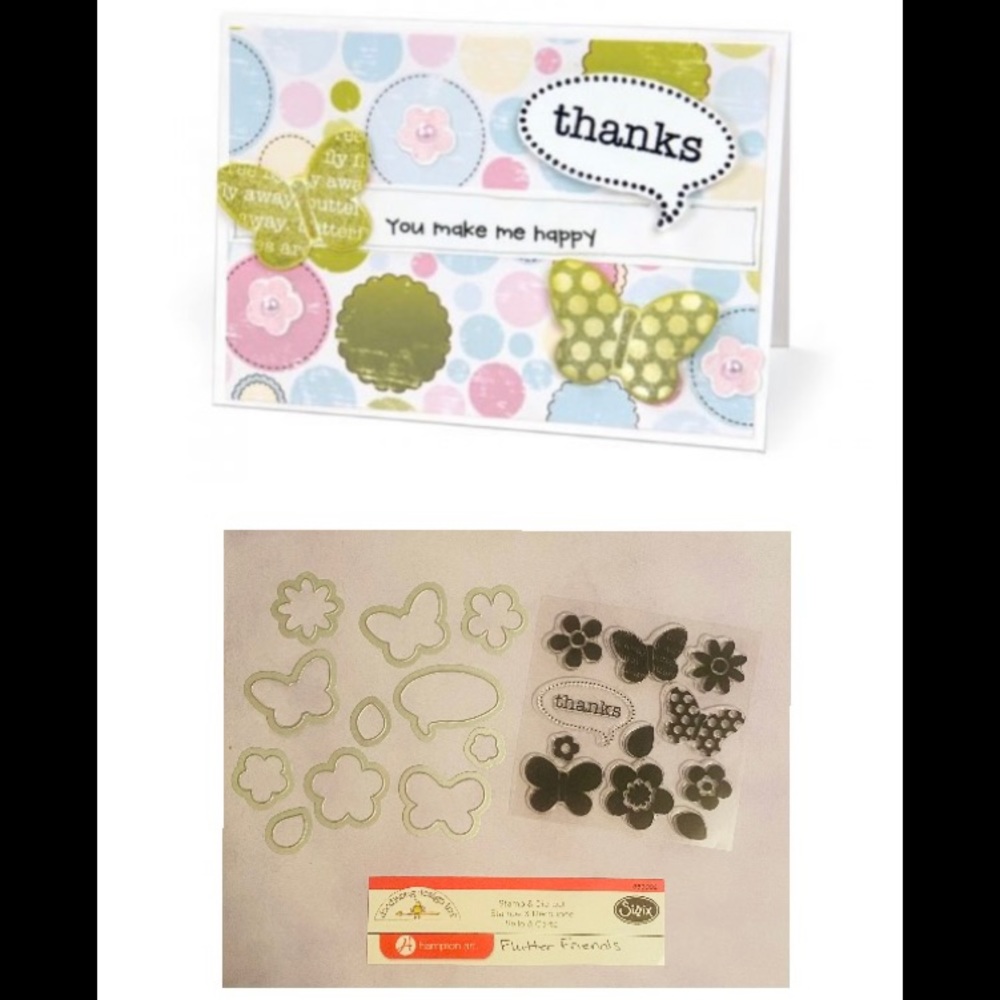Doodlebug 22pc Flutter Friends Stamps & Die Set